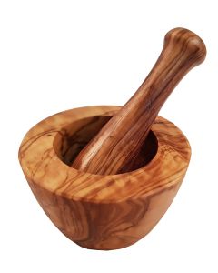 Mörser mittel glatt stark Olivenholz ca. 10 cm