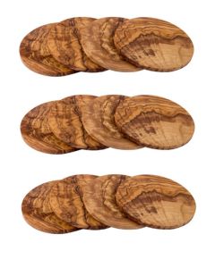 12x Minibrett / Untersetzer rund, ca. Ø9cm