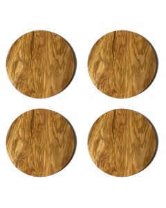 Olivenholz Brett 4er Set, rund, ca Ø24cm