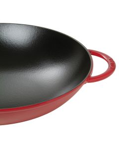 Wok mit Glasdeckel Ø37cm, Kirschrot