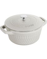 Staub Cocotte Twister, ⌀24cm, Gusseisen, Weisser Trüffel