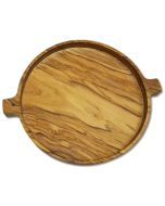 Olivenholz Tablett "Face" rund, ca. Ø21cm