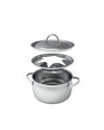 Verbier Fonduetopf / Caquelon Edelstahl mit Deckel